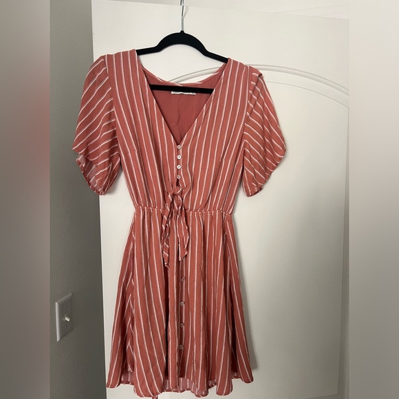 Abercrombie & Fitch button front tie dress size L Tall - Picture 6 of 6